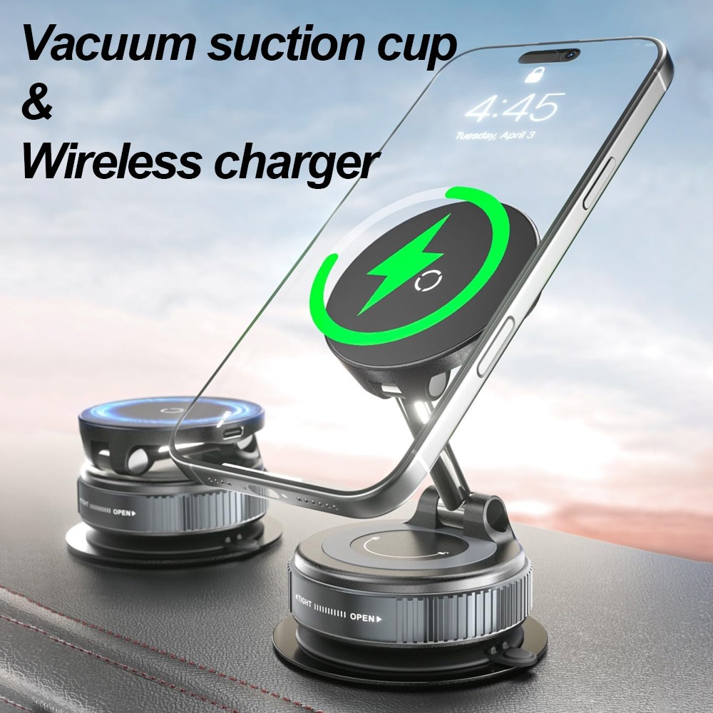 Wireless Car Charger Mount Fast Charging - Dudukan Telepon Pengisi Daya Nirkabel Magnetik