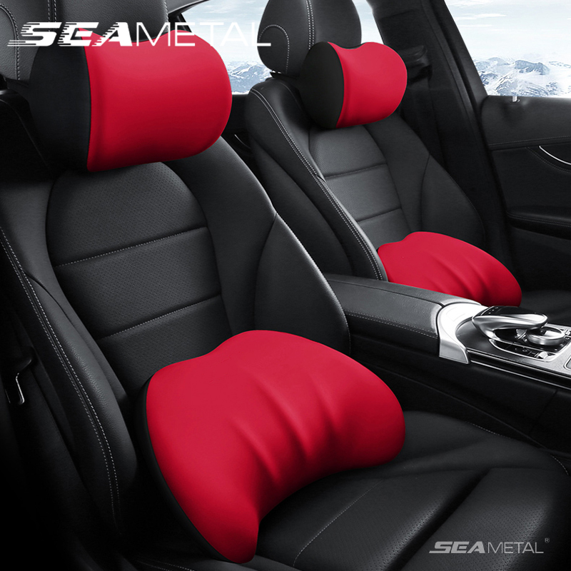 Memory Foam Car Neck Pillow Lumbar Support - SEAMETAL bantal sandaran kepala mobil ergonomis,