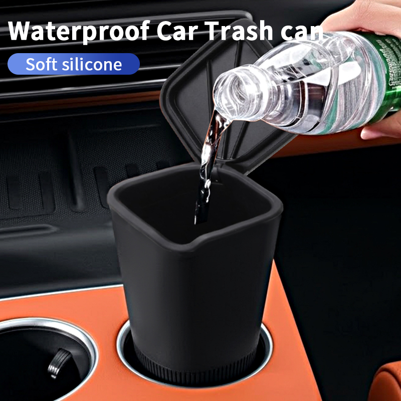 Kotak Sampah Silikon untuk Pen - Waterproof Car Trash Can With Lid ulasan dan harga