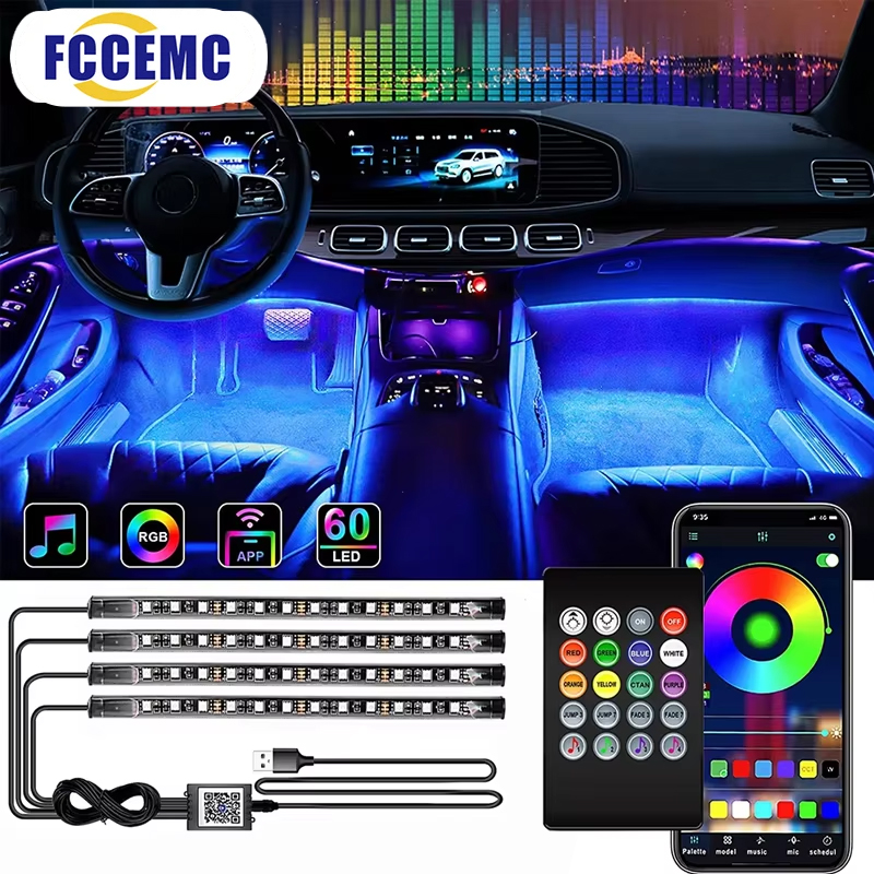 Lampu Latar RGB Aplikasi Jarak - Led Ambient Interior Car Lights App Control ulasan dan harga