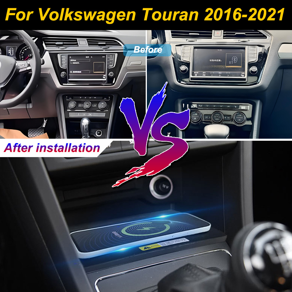 2 Din untuk Volkswagen Touran  - Wireless Car Charger Mount Fast Charging ulasan dan harga