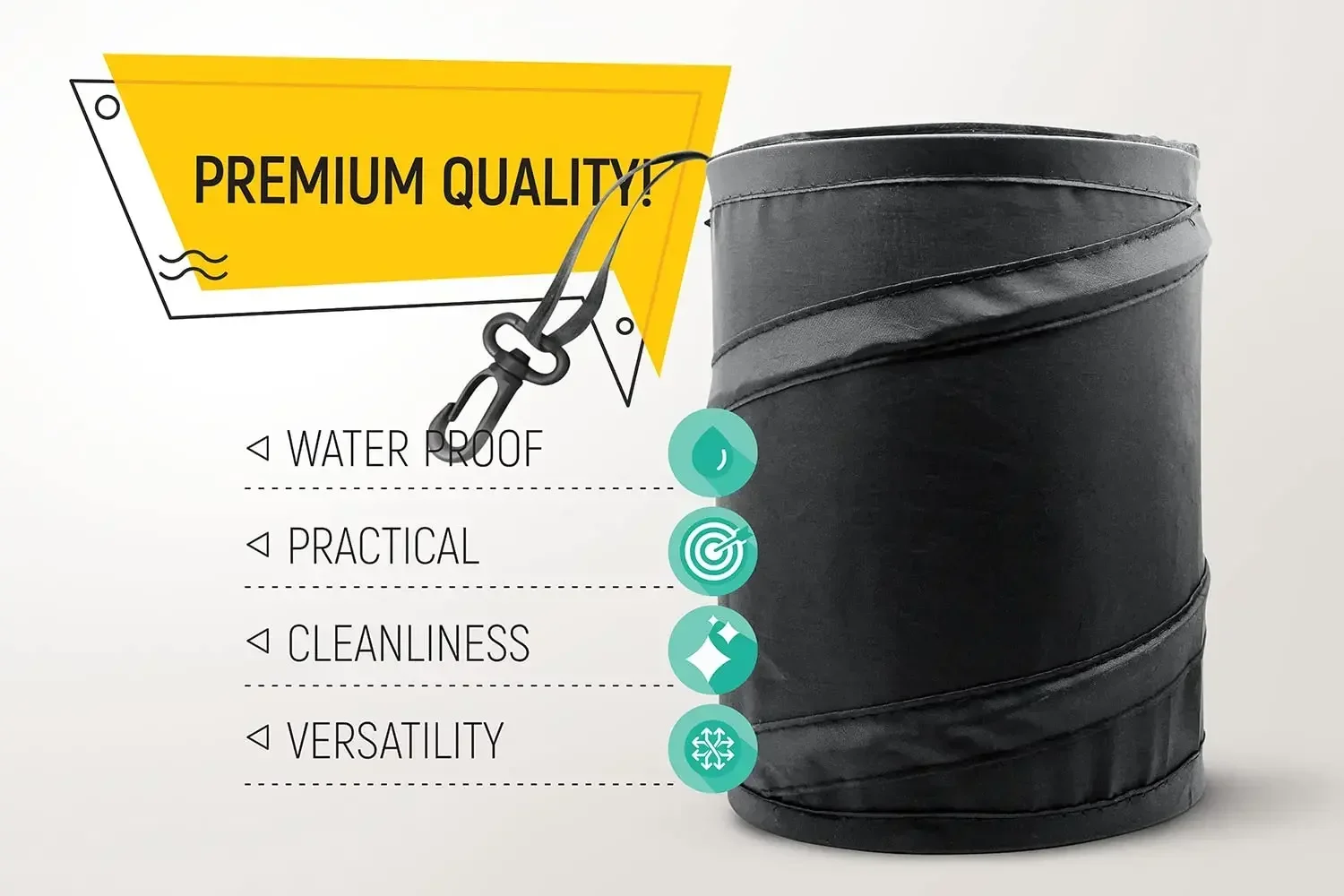 Tempat Sampah Mobil, Tempat Sa - Waterproof Car Trash Can With Lid ulasan dan harga