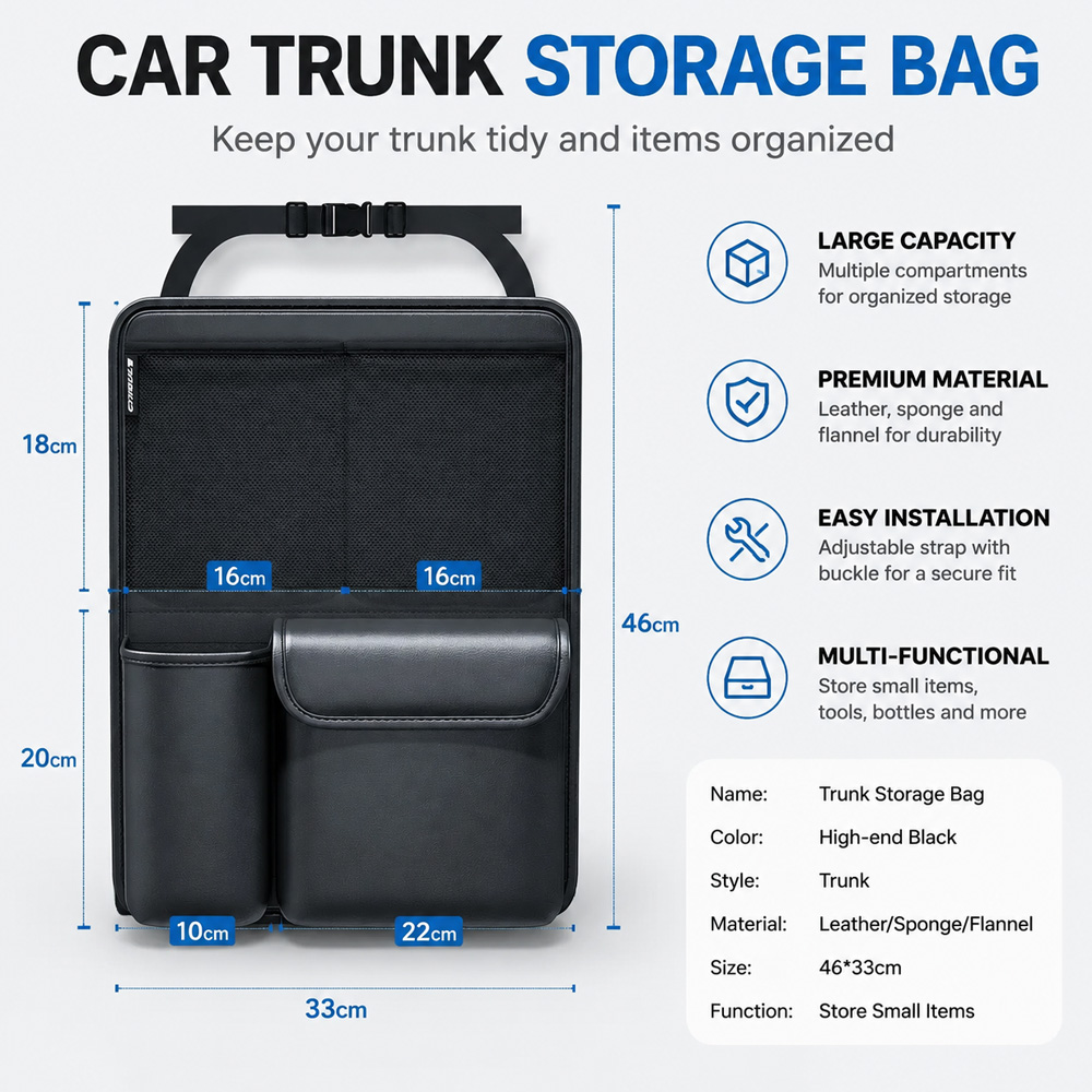 1 Buah Organizer Bagasi Mobil  - Car Trunk Organizer Foldable Storage Box ulasan dan harga
