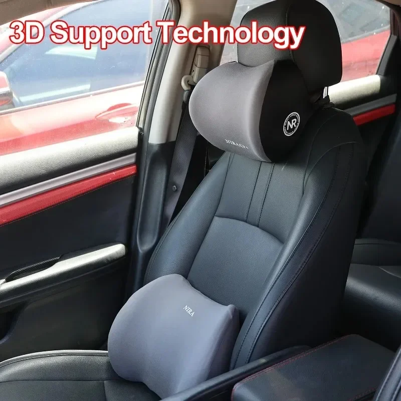Bantal Leher Mobil Berbahan Bu - Memory Foam Car Neck Pillow Lumbar Support ulasan dan harga