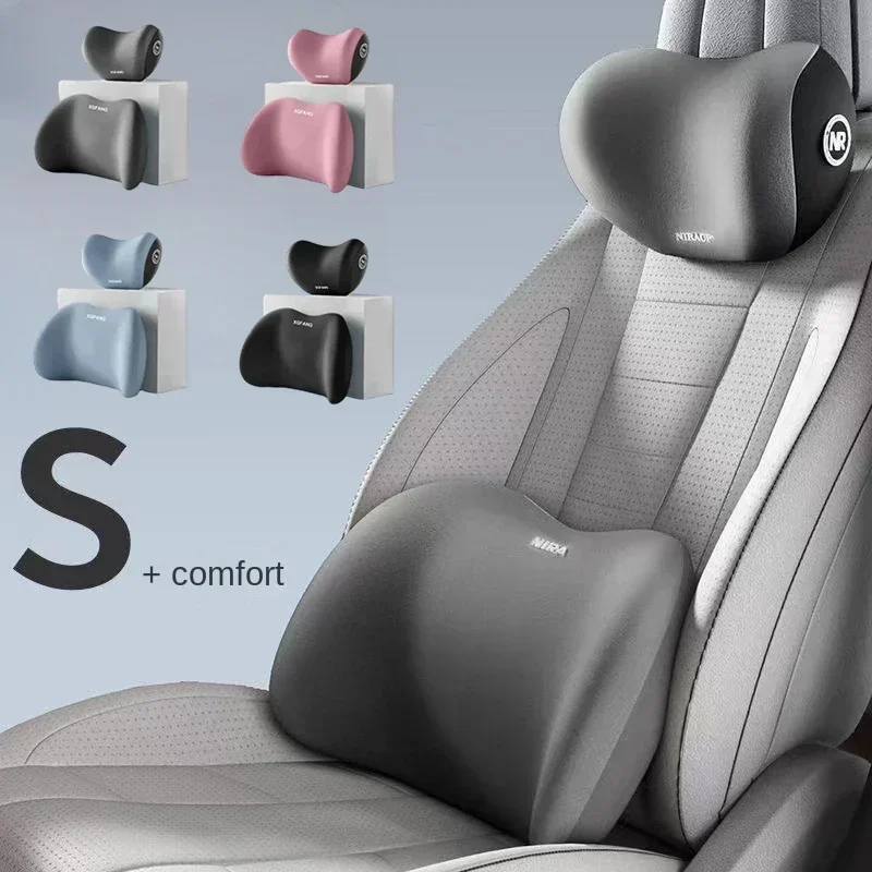Bantal Leher Mobil Berbahan Bu - Memory Foam Car Neck Pillow Lumbar Support ulasan dan harga